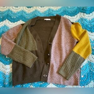 beachlunchlounge Men's Cardigan in Olive, Brown, and Mustard